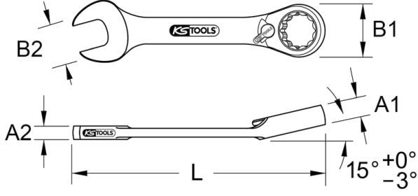 KS TOOLS Räikkä-kiintolenkkiavain 503.4633